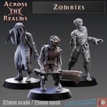 zombies gaming miniatures undead tabletop dnd5e 3d print model - Mito3D