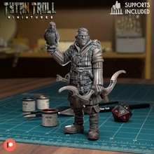 hawk ranger pre-supported archer dragons dungeons fantasy miniatures scale wargaming hunter miniature tabletop 32mm tytantroll presupported scount marksman 3d print model - Mito3D