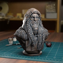 druide buste pre supported fantaisie miniatures échelle miniature minis dnd élégant tytantroll bûcheron 3d print model - Mito3D
