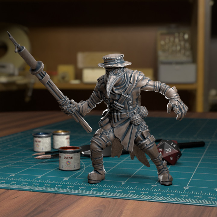 peste docteur pre supported fantaisie mini miniatures dnd malédiction tytantroll strahd 3D print model - Mito3D