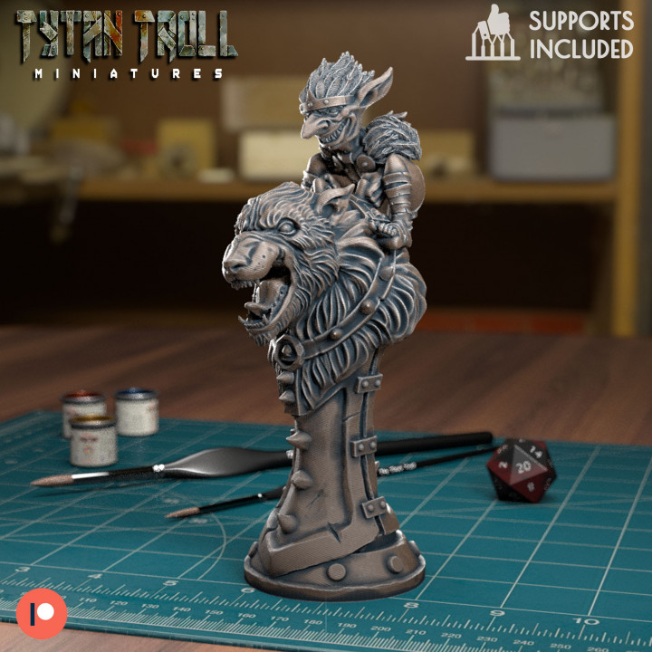 Kobold Ritter pre supported Schach Drachen Dungeons Fantasie Miniaturen Stück Minis Bildhauerei dnd 32mm Büsten tytantroll 3D print model - Mito3D