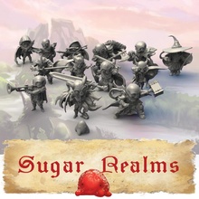 sugar realms - sucron collection toys & games cartoon cute kickstarter kids rpg character heroes haloween d&d class pg lighthearted 3d print model - Mito3D