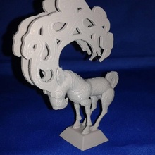 golden deer monstre figure dynastie han jardin 3d print model - Mito3D