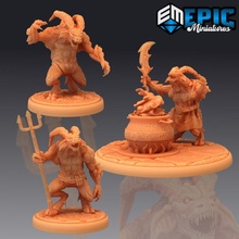 horned devil set demon minion hell spawn horror abyss encounter toys & games fantasy medieval monster rpg warhammer enemy tabletop dungeon dnd pathfinder npc 3d print model - Mito3D