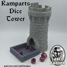 tilestone ramparts dice tower d&d dicetower sablebadger 3d print model - Mito3D