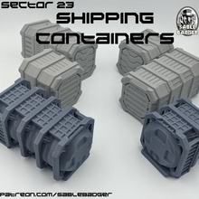 sector 23 - sci fi shipping containers toys & games scifi legion stargrave sablebadger shippingcontainers fiveparsecs 3d print model - Mito3D