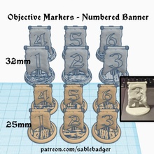 objective markers - numbered banner toys & games sablebadger objectivermarkers 3d print model - Mito3D