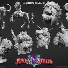 epics 'n' stuffs month 19 releases - pre-supported toys & games dragons dungeons tabletop dnd bundle dnd5e shroomie epicsnstuffs 3d print model - Mito3D