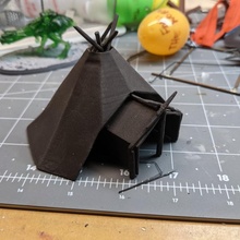 cannibal chicken soft sided abode house warhammer tau tent kroot 3d print model - Mito3D