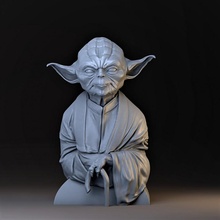 yoda buste Maître guerres étoiles 3d print model - Mito3D