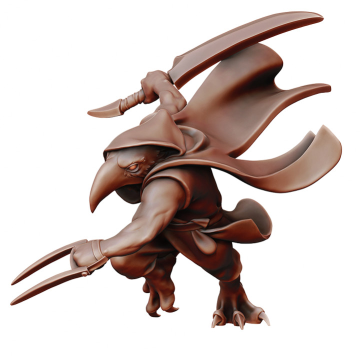 ravenfolk brinquedos jogos pássaro dragões masmorras fantasia Raven martelo guerra miniatura Vampiro dnd tengu Kenku 3D print model - Mito3D