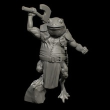 rana parentesco v1 juguetes juegos hacha criatura monstruo bullywug pantano 3d print model - Mito3D