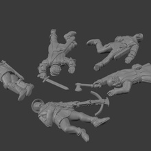 dead soldiers v1 toys & games miniatures roleplay warhammer tabletop pathfinder casualty 3d print model - Mito3D