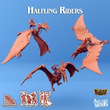 halfling terrordactyl riders toys & games archer beast creature dino dinosaur dragons dungeons fly monster roleplay rpg sky magic blades steampunk flying monsters air bow magical crossbow rider flyer d&d airborne pterodactyl rogue 28mm dnd
