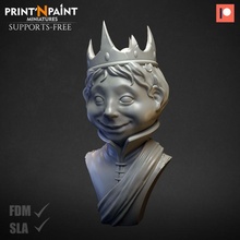 promis Roi buste table stl Humain peinture support prince 3d print model - Mito3D