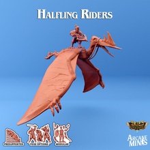 halfling rider 2 toys & games archer creature dino dinosaur dragon dragons dungeons fly guns hero monster roleplay rpg sky wings blades steampunk flying air heroic ranger dungeon hobbit flyer flight d&d airborne pterodactyl 3d print model - Mito3D