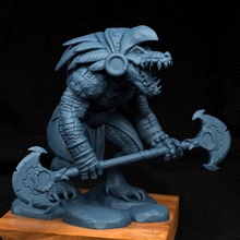 croc warrior juguetes juegos criatura monstruo personaje miniatura mesa juego guerra dnd 3d print model - Mito3D