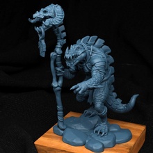 croc shaman brinquedos jogos criatura monstro miniatura tampo mesa jogo guerra dnd xamã 3d print model - Mito3D