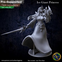 ice giant princess - elena frostnight peak - pre-supported - dnd 28mm scale toys & games crown dragons dungeons epic female giant royal warrior snow ice jewelry princess 28mm dnd  32mm frost presupported