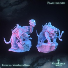flash hounds 2 poses + heads toys & games beast monster surreal cosmic cthulhu chaos weird bizarre daemons tzeentch 3d print model - Mito3D