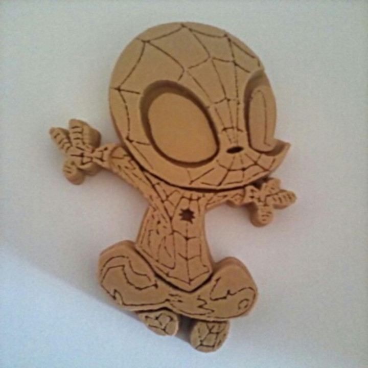 bas relief gem spider bois ventilador arte anime maravilha homem Aranha Kawaii 3D print model - Mito3D