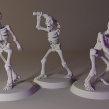 scheletro impostato supportato gratuito giocattoli Giochi osso ossatura draghi dungeon miniature cranio non morti miniatura morto gioco tavolo minis d mucchio scheletri Stormforge ossa 3d print model - Mito3D