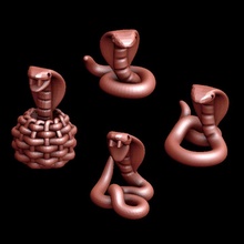serpientes cobra juguetes juegos animal modelo terreno miniatura serpiente base calabozo d dnd bits paisaje dispersión familiar bitz 3d print model - Mito3D