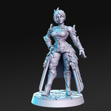 lolissa - female warrior- 32mm dnd toys & games fantasy rpg 3d print model - Mito3D