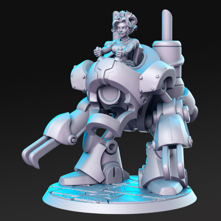 techroid prissa - robot 32mm dnd toys & games rpg fatansy 3D print model - Mito3D