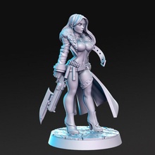 trish - female gunslinger 32mm dnd toys & games fantasy rpg 3d print model - Mito3D