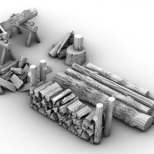 Holz Hacken Arbeit Seite 28mm Spielzeuge Spiele Baum 3d print model - Mito3D