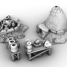 ceramica posto giocattoli Giochi vaso ciotole pentole forno 3d print model - Mito3D