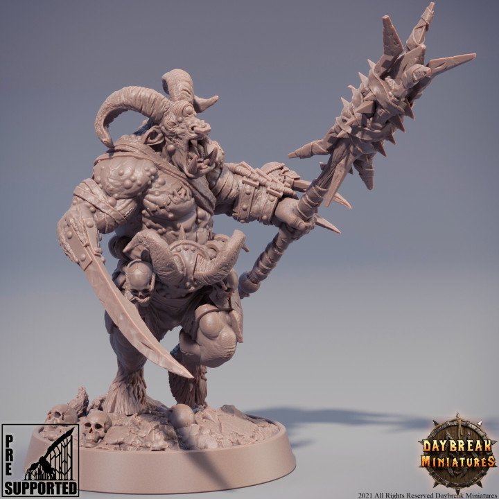 fleckig Rohmänner Haarkanjaka Spielzeuge Spiele Drachen Dungeons Mini Miniaturen Tischplatte Laden Kriegsspiel Berserker Tiermenschen Tagesanbruch 3D print model - Mito3D