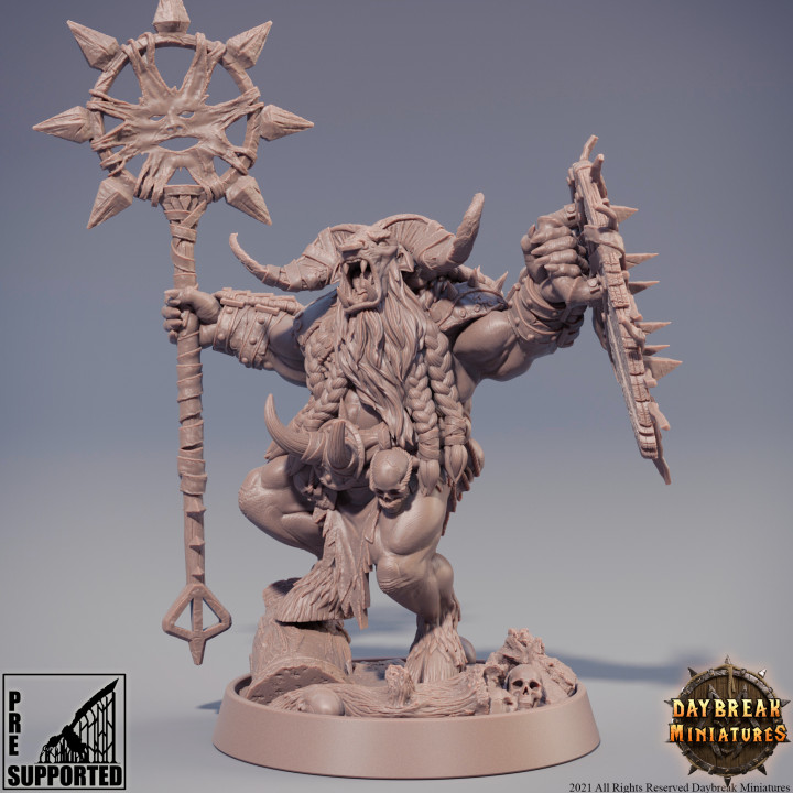 boom skinner rawmen haarkanjaka giocattoli Giochi draghi dungeon mini miniature scudo bacchetta personale corna tavolo gioco guerra uomini bestia alba 3D print model - Mito3D