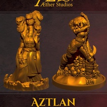 aztlan épique ennemis jouets Jeux héros miniatures gorille araignée serpent fusion cobra loup garou drow gélatineux yuan ti 3d print model - Mito3D