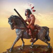 einheimisch Sioux Krieger Fahrer Spielzeuge Spiele 3d print model - Mito3D