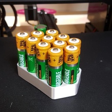 aa bateria suporte poupar partes armazenamento baterias 3d print model - Mito3D