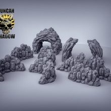 rock paredes terreno juguetes juegos rpg martillo guerra calabozos Dragones cueva rocas dnd pionero mesa 3d print model - Mito3D