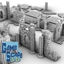 basic scatter ruins 22 parts toys & games ruin 3d print model - Mito3D