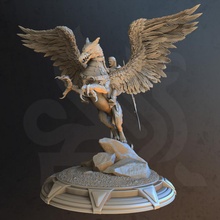 griffin rider ash toys & games bird dragons dungeons fantasy fighter knight monster large griffon gryphon monstrosity presupported 3d print model - Mito3D