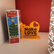 l'amour lis livre serre livres 3d imprimé espace rangement garderie décor Parents chambre cadeaux anniversaire jardin 3d print model - Mito3D