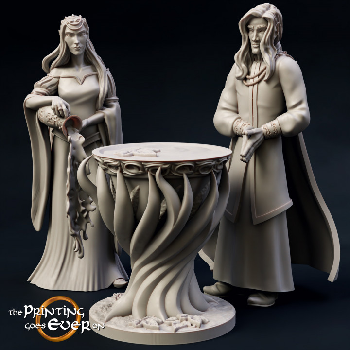 Hellholz Lizenzgebühren vorausgesetzt Tischplatte Dekoration Fantasie weiblich König Dame Königin königlich Rollenspiel Terrain Kriegshammer Wasser Miniatur lotr Spiegel Pack 28mm dnd bündeln 3D print model - Mito3D