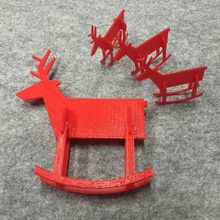 rocking deer & garden christmas rudolph 3d print model - Mito3D