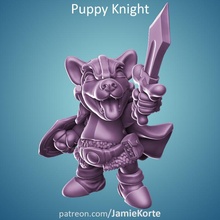 puppy knight miniature dnd 3d print model - Mito3D