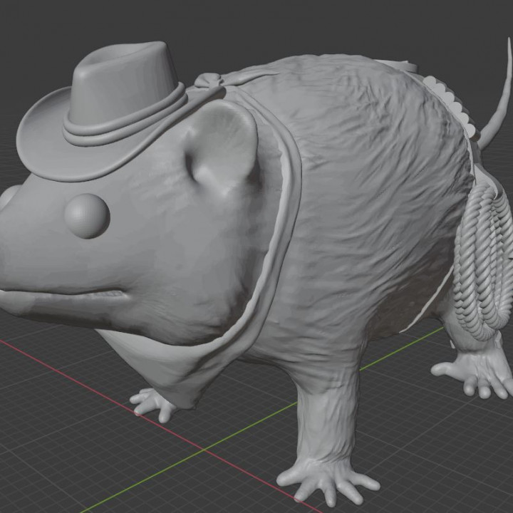 gambá vaqueiro animal fofa selvagem Lixo Virgínia ocidental xerife criatura yeehaw marsupial enraizando tootin atirando 3D print model - Mito3D