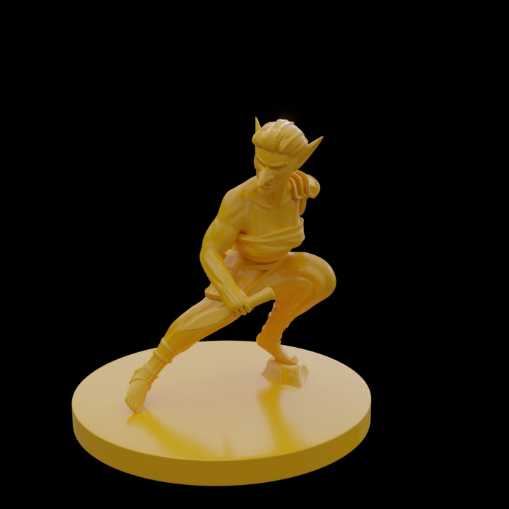 goblin Vampiro brinquedos jogos fêmea mulher assassino punhal dual facas punhais ladrao empunhando 3D print model - Mito3D