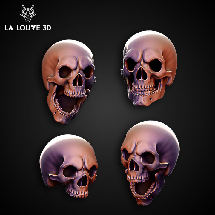 human skulls & garden mini skull miniature monsters tabletop dungeon dnd 32mm rpd 3D print model - Mito3D