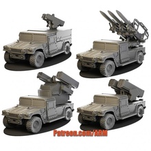 humvee ensemble jouets Jeux voiture armée modèle moderne fusée guerre hummer lance roquettes tirer scalemodel mitraillette wh40k veshile 3d print model - Mito3D