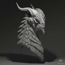 shadow dragon bust pre-supported toys & games 40k creature monster warhammer dungeonsanddragons dnd ageofsigmar e5 3dsofsan shadowdragon 3d print model - Mito3D