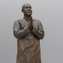 sri chinmoy estátua tampo mesa budismo humano monge bronze pessoa orar budista pé manto Rezar Praga 3d print model - Mito3D